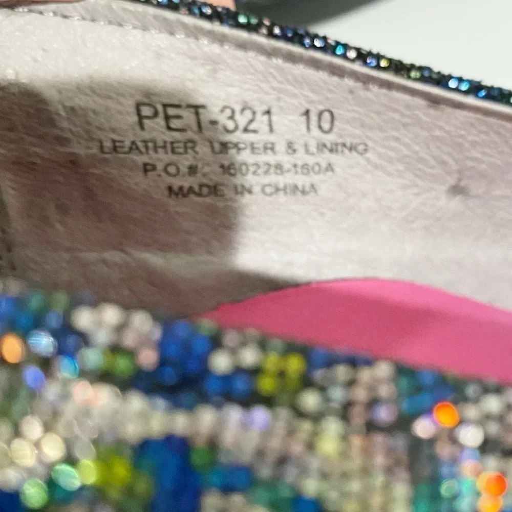 ALEGRIA Petal Rave On The Nile Ballet Flat PET-321 Blue Metallic Comfort Size 10